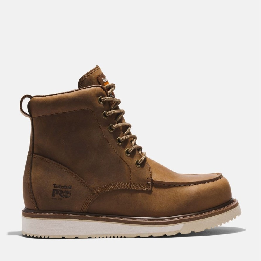 Men'S Timberland Pro | Timberland Pro Men'S 6" Moc Toe Work Boot Tb0A5Sxh214 Brown