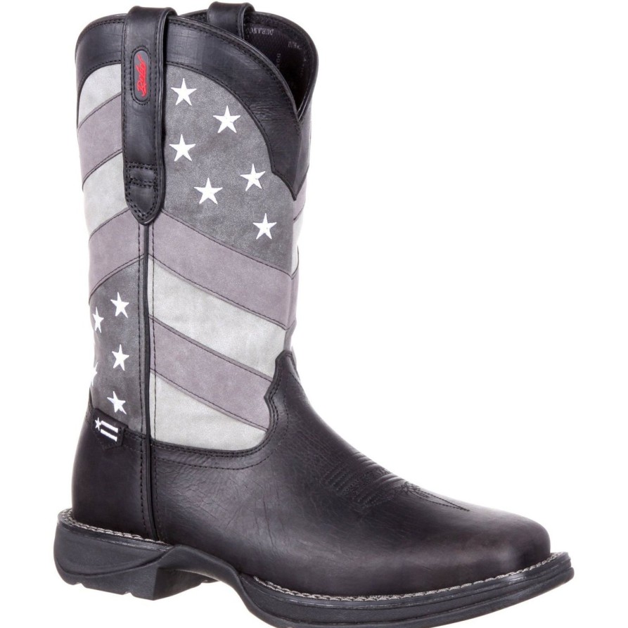 Men'S Durango | Durango Men'S Rebel Faded Flag 12" Square Toe Western Boot - Ddb0125 Black