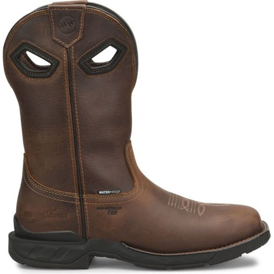 Men'S Double H | Double H Men'S Zane Comp Toe Wp Western Roper Work Boot - Dh5367 Brown