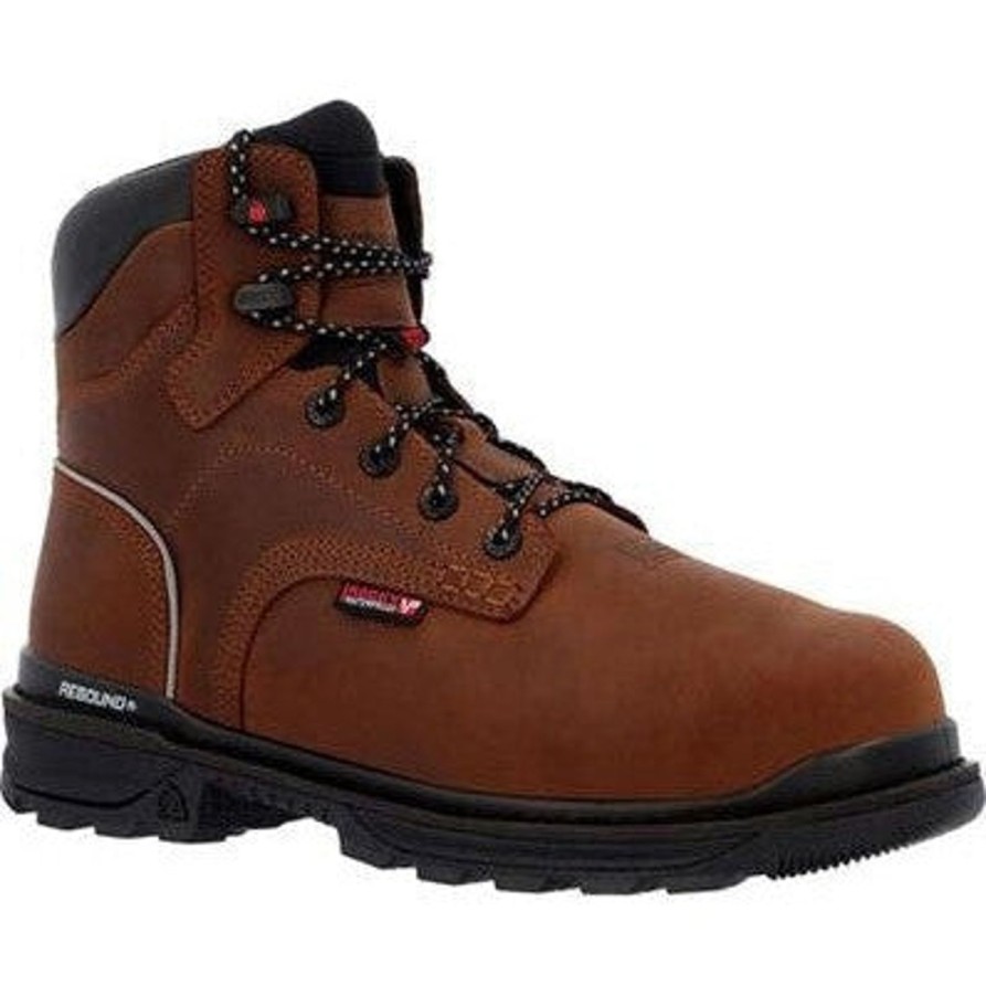 Men'S Rocky | Rocky Men'S Rams Horn 6" Comp Toe Wp Work Boot -Crazy Horse- Rkk0440 Brown