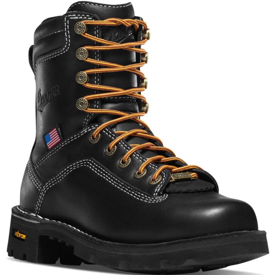 Women'S Danner | Danner Women'S Quarry Usa Made Alloy Toe Wp Work Boot 17325 Black