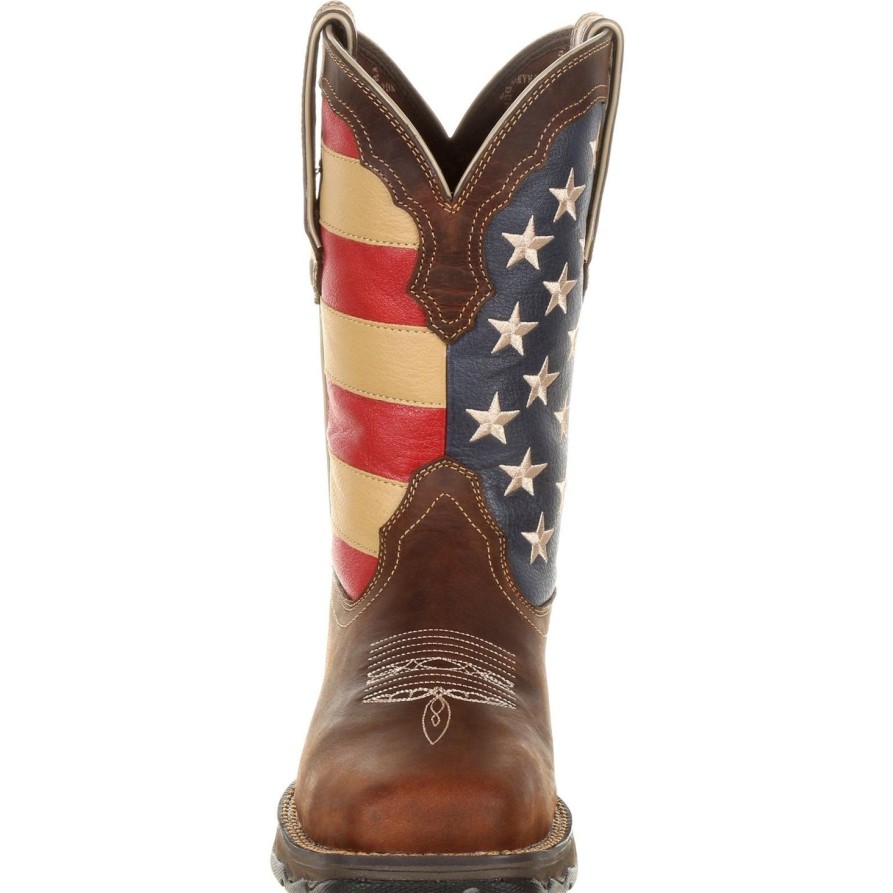 Women'S Durango | Durango Women'S Lady Rebel 10" Steel Toe Patriotic Flag Work Boot Brown