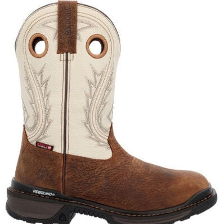 Men'S Rocky | Rocky Men'S Rams Horn 11" Wp Comp Toe Western Work Boot Rkw0394 Taupe