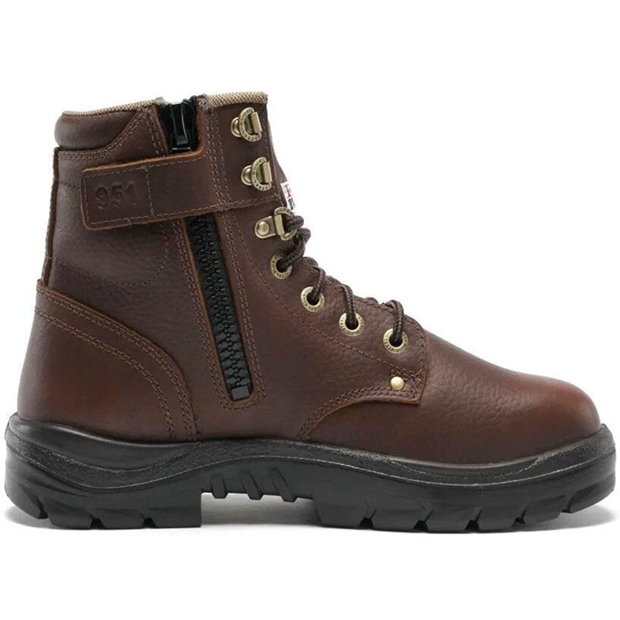 Men'S Steel Blue | Steel Blue Men'S Argyle 6" Wp Soft Toe Side Zip Work Boot - Oak - 810951 Brown