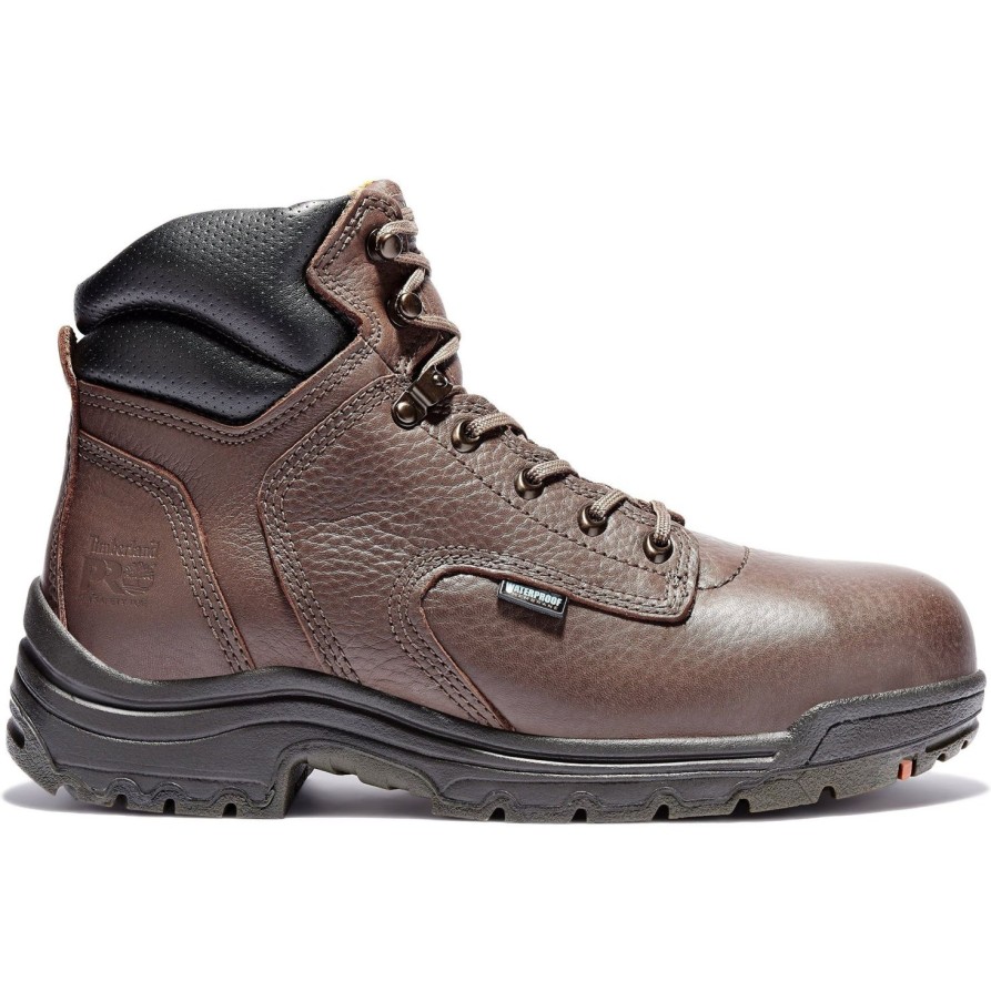 Men'S Timberland Pro | Timberland Pro Men'S Titan 6" Alloy Toe Wp Work Boot Mocha Tb026078242 Dark Mocha Full Grain