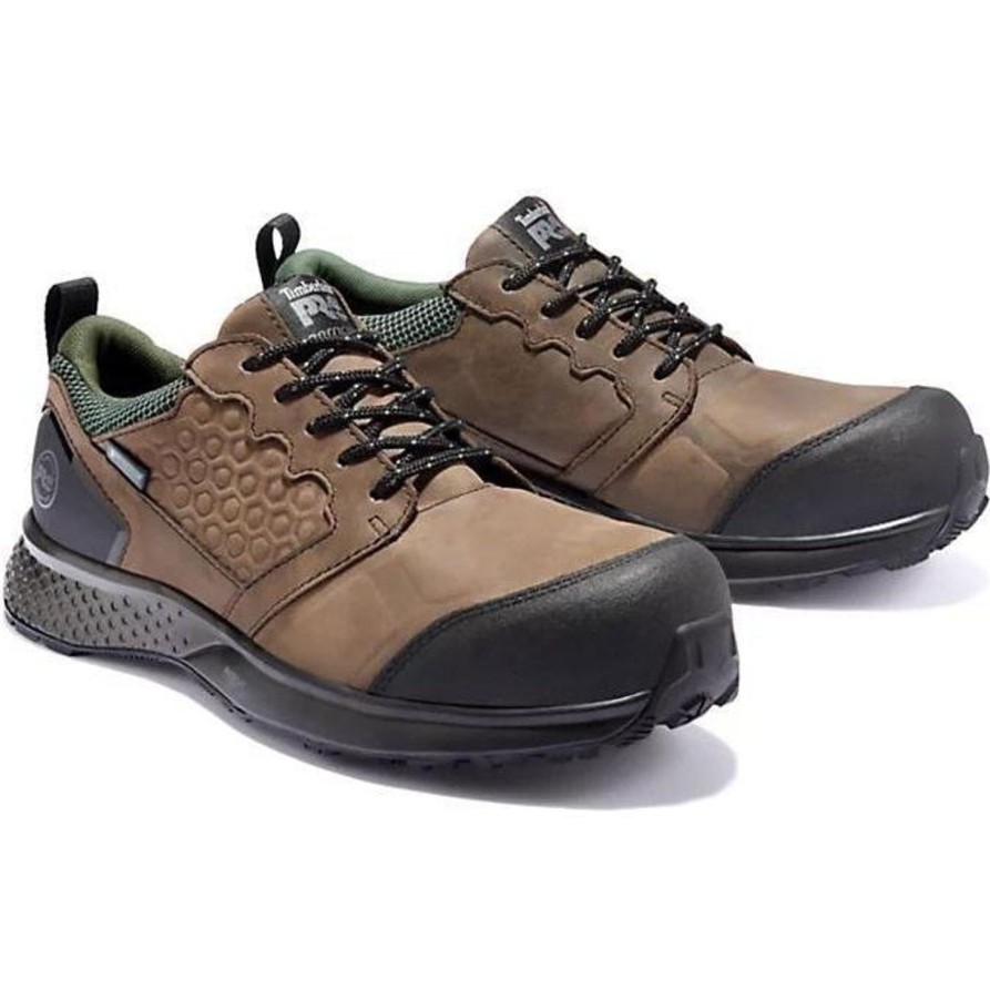 Men'S Timberland Pro | Timberland Pro Men'S Reaxion Comp Toe Wp Work Shoe Tb0A21Pn214 Brown