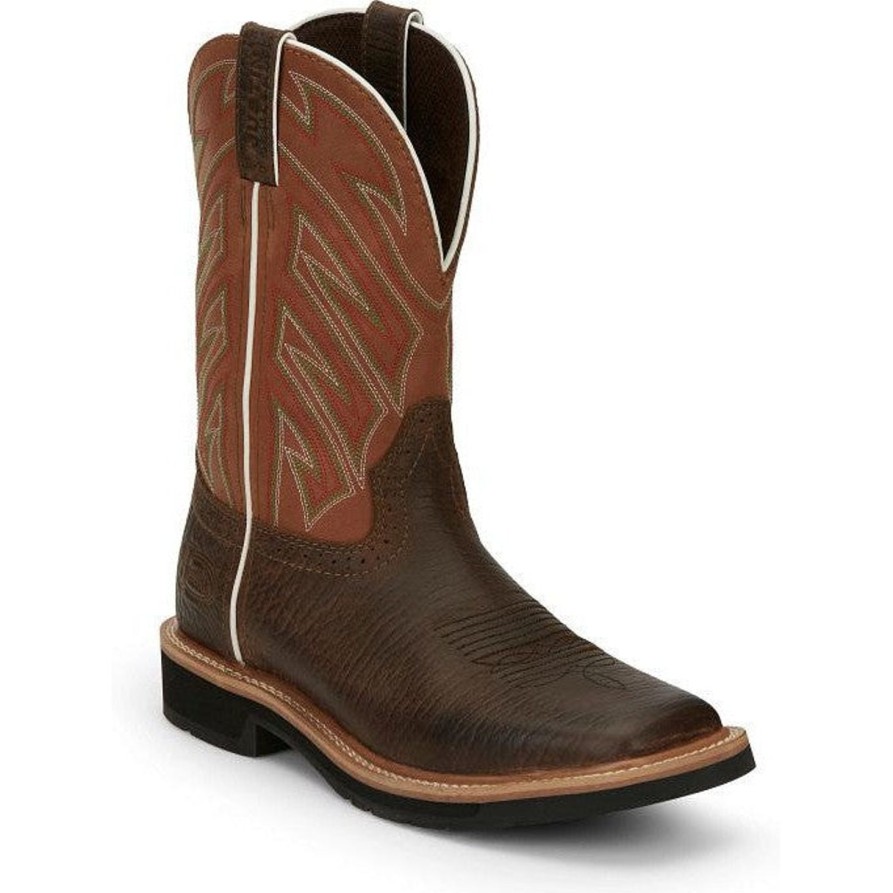 Men'S Justin | Justin Men'S Electrician 11" Western Work Boot Se4560 Brown