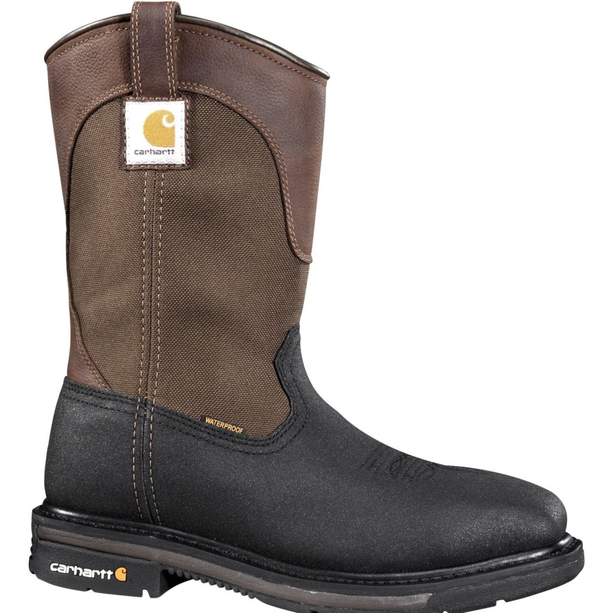 Men'S Carhartt | Carhartt Men'S Rugged Flex 11" Square Stl Toe Wp Well. Work Boot Cmp1258 Brown