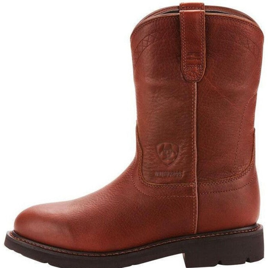 Men'S Ariat | Ariat Men'S Sierra 10" Soft Toe Wp Work Boot - Sunshine - 10002385 Brown