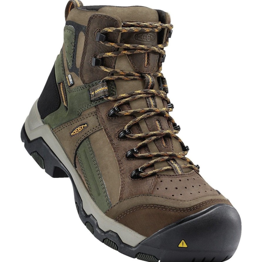 Men'S Keen | Keen Utility Men'S Davenport 6" Mid Comp Toe Wp Work Boot 1016962 Brown