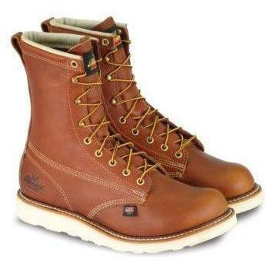 Men'S Thorogood | Thorogood Men'S Usa Made American Heritage 8" Wedge Work Boot - 814-4364 Tobacco