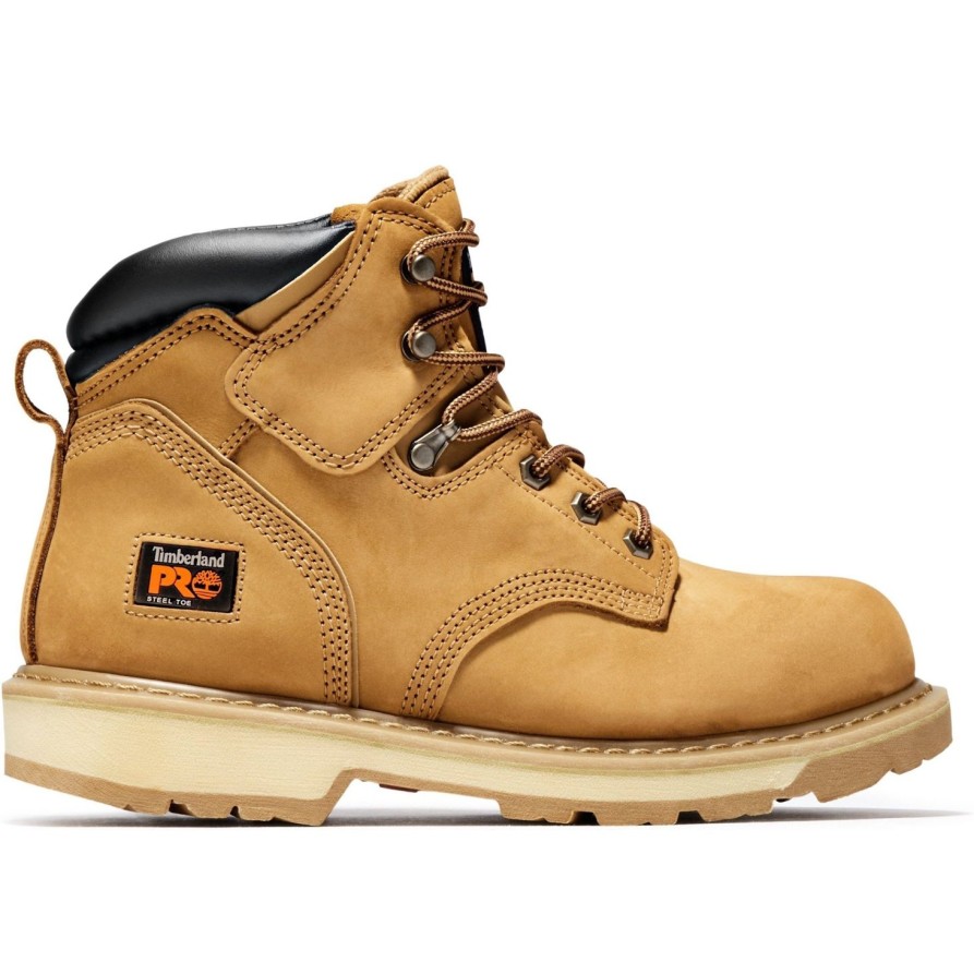 Men'S Timberland Pro | Timberland Pro Men'S Pit Boss 6" Steel Toe Work Boot - Tb033031231 Wheat Nubuck