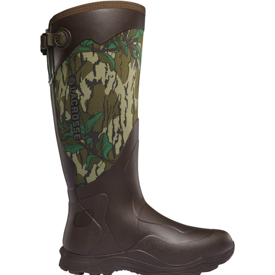 Men'S LaCrosse | Lacrosse Men'S Alpha Agility 17" Soft Toe Wp Rubber Hunt Boot - 339073 Mossy Oak Green Leaf