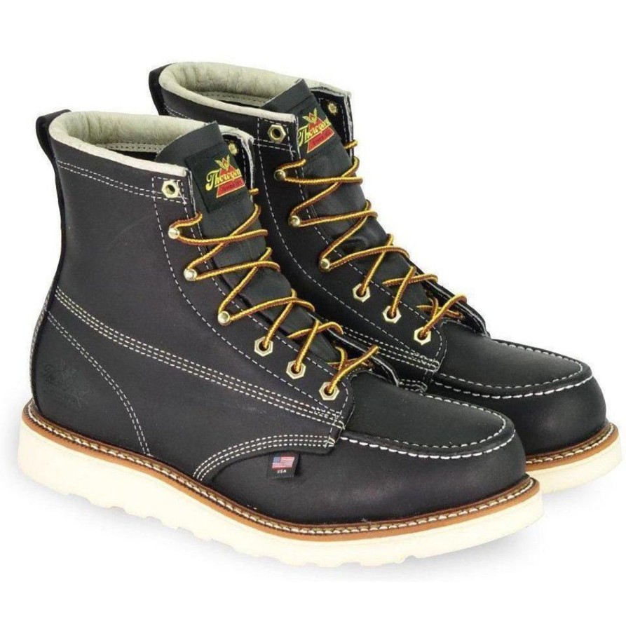 Men'S Thorogood | Thorogood Men'S 6" Am Heritage 6" Wedge Work Boot 804-6201 Black