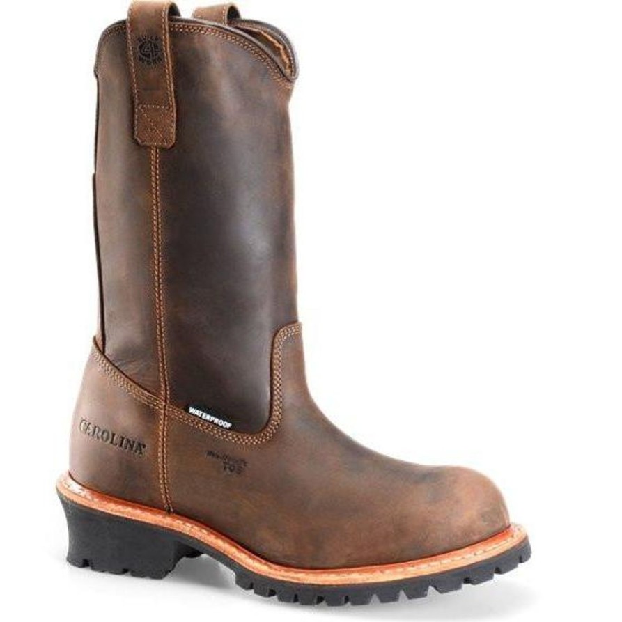 Men'S Carolina | Carolina Men'S Well X 12" Comp Toe Wellington Logger Work Boot Ca9831 Brown