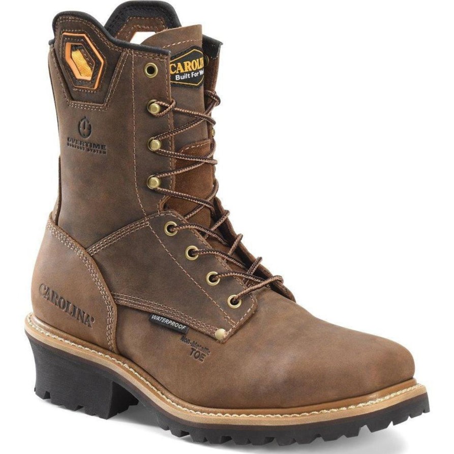 Men'S Carolina | Carolina Men'S Coppice 8" Composite Toe Wp Logger Work Boot Ca9855 Brown