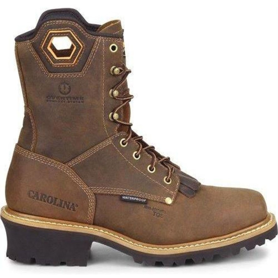 Men'S Carolina | Carolina Men'S Coppice 8" Composite Toe Wp Logger Work Boot Ca9855 Brown