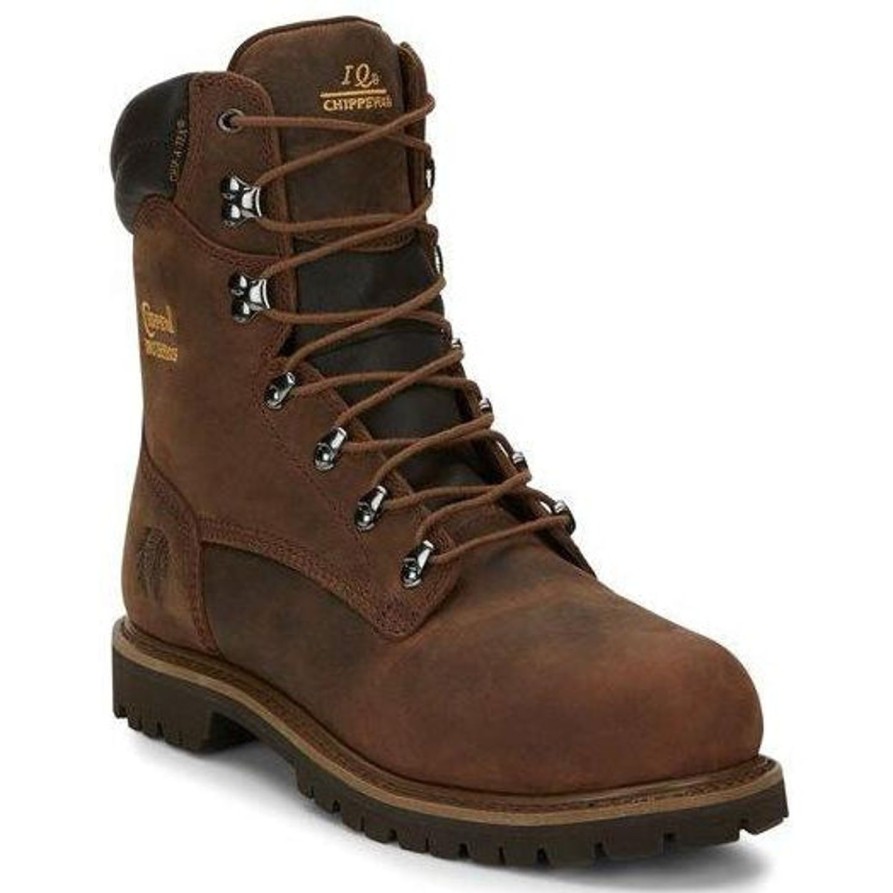 Men'S Chippewa | Chippewa Men'S Birkhead 8" Steel Toe Wp 400G Ins Lace-Up Work Boot - 55069 Brown