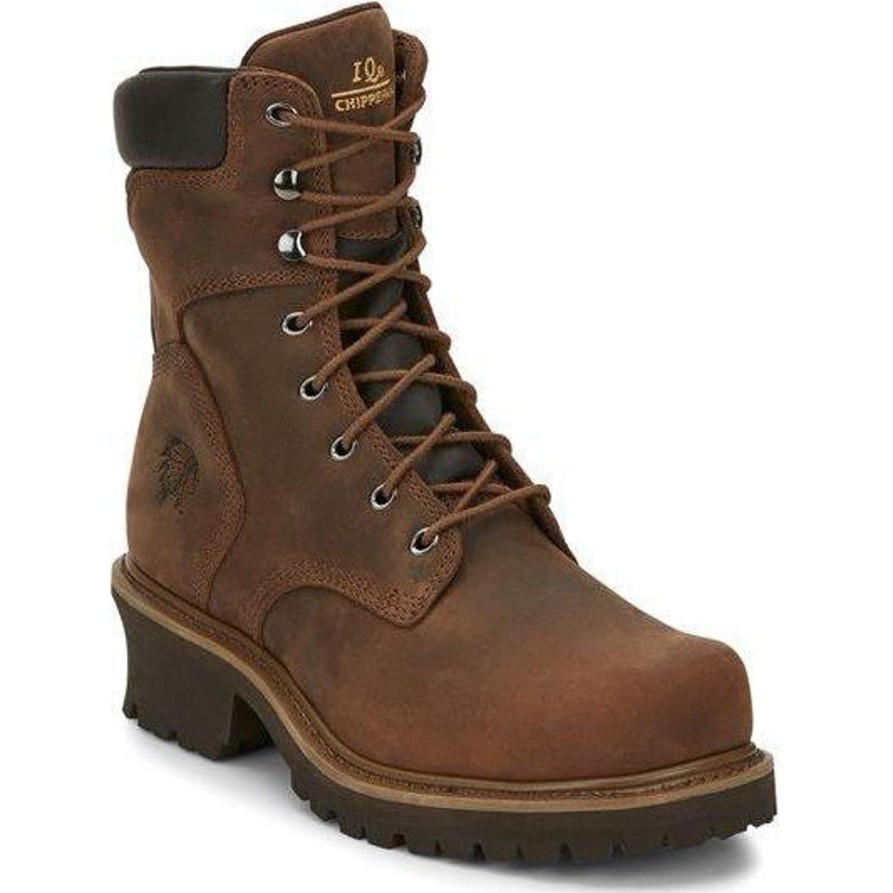 Men'S Chippewa | Chippewa Men'S Hador 8" Steel Toe Wp Logger Work Boot - 55026 Brown