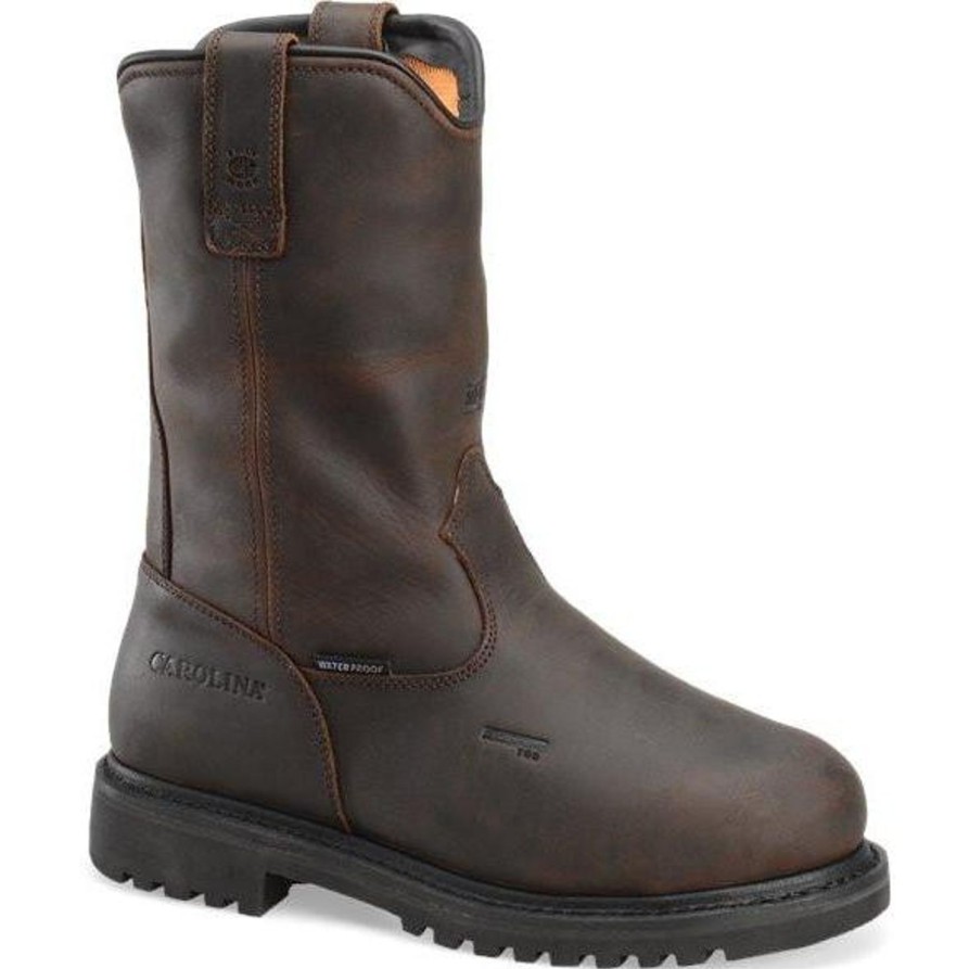 Men'S Carolina | Carolina Men'S Line Builder Metguard Wp Wellington Work Boot Ca8533 Brown