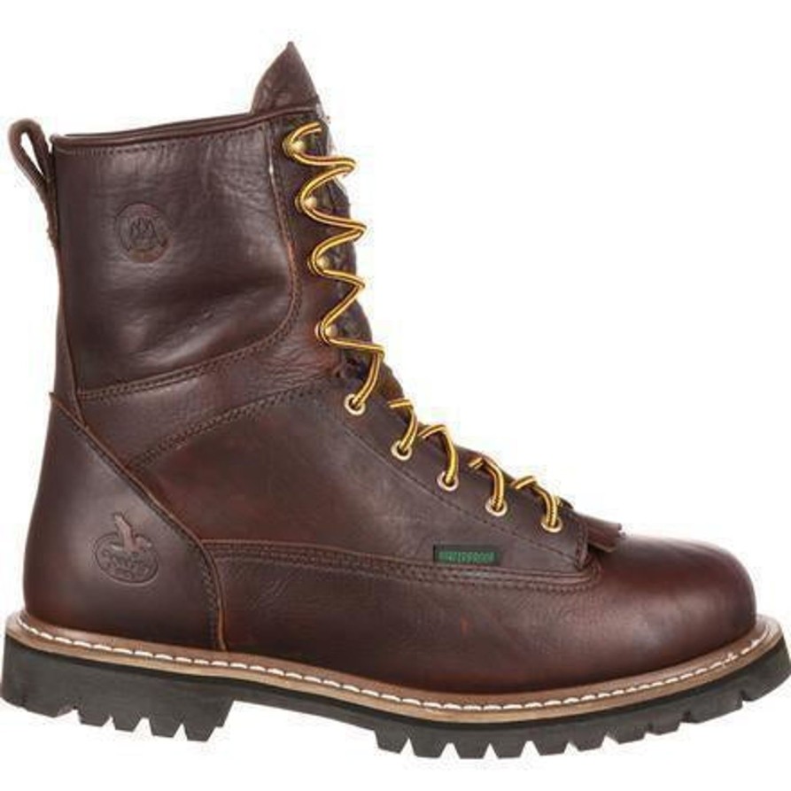 Men'S Georgia | Georgia Men'S 8" Waterproof Lace To Toe Work Boot G101 Brown