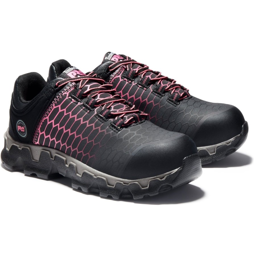 Women'S Timberland Pro | Timberland Pro Women'S Powertrain Alloy Toe Eh Work Shoe Tb0A1I5Q001 Black/Pink