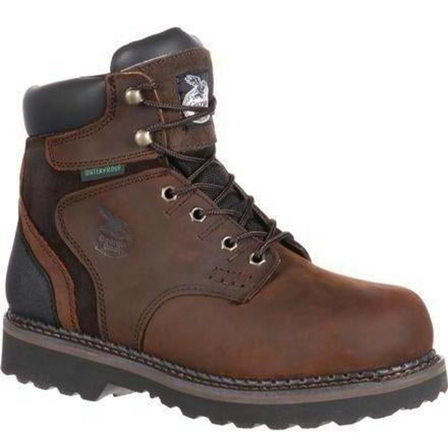 Men'S Georgia | Georgia Men'S Brookville 6" Waterproof Work Boot - Brown - G7134 Dark Brown