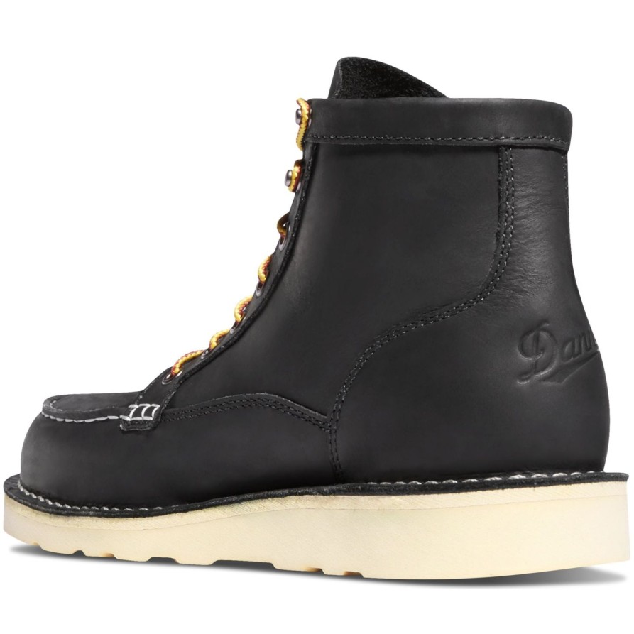 Men'S Danner | Danner Men'S Bull Run Usa Made6" Moc Steel Toe Wedge Work Boot 15569 Black