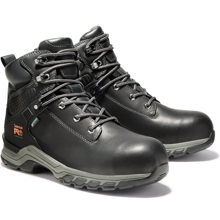 Men'S Timberland Pro | Timberland Pro Men'S Hypercharge 6" Comp Toe Wp Work Boot Tb0A1Ru5001 Black