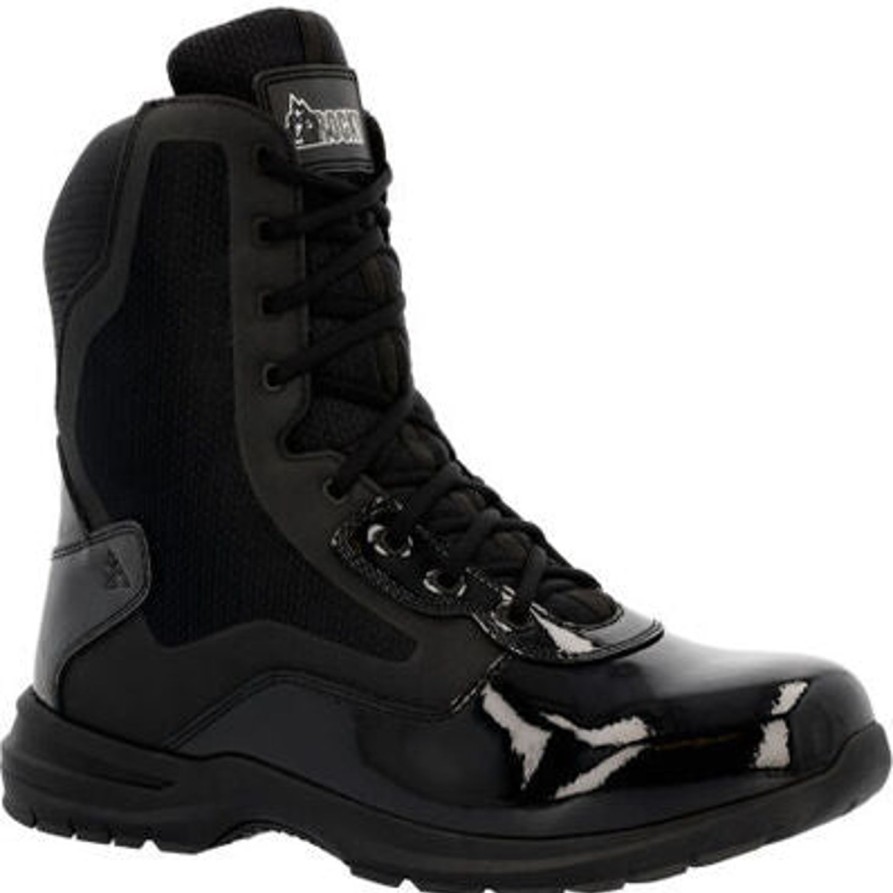 Men'S Rocky | Rocky Men'S Cadet 8" Side Zip Public Service Duty Boot Rkd0103 Black