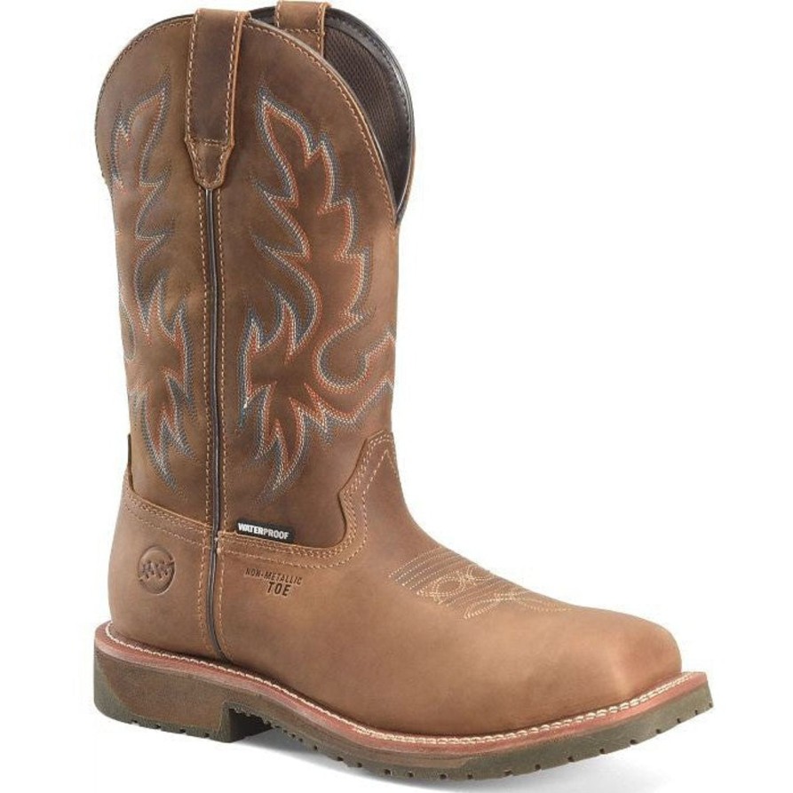 Men'S Double H | Double H Men'S Roper 12" Wide Sq Toe Comp Toe Western Work Boot Dh6141 Brown