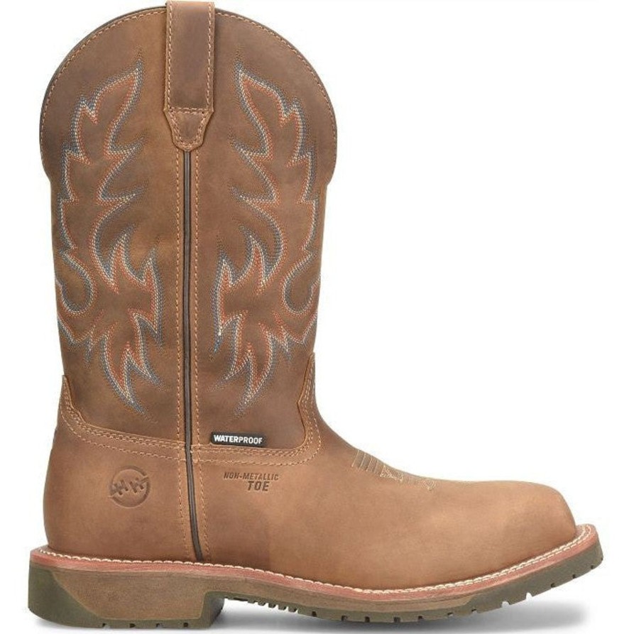 Men'S Double H | Double H Men'S Roper 12" Wide Sq Toe Comp Toe Western Work Boot Dh6141 Brown