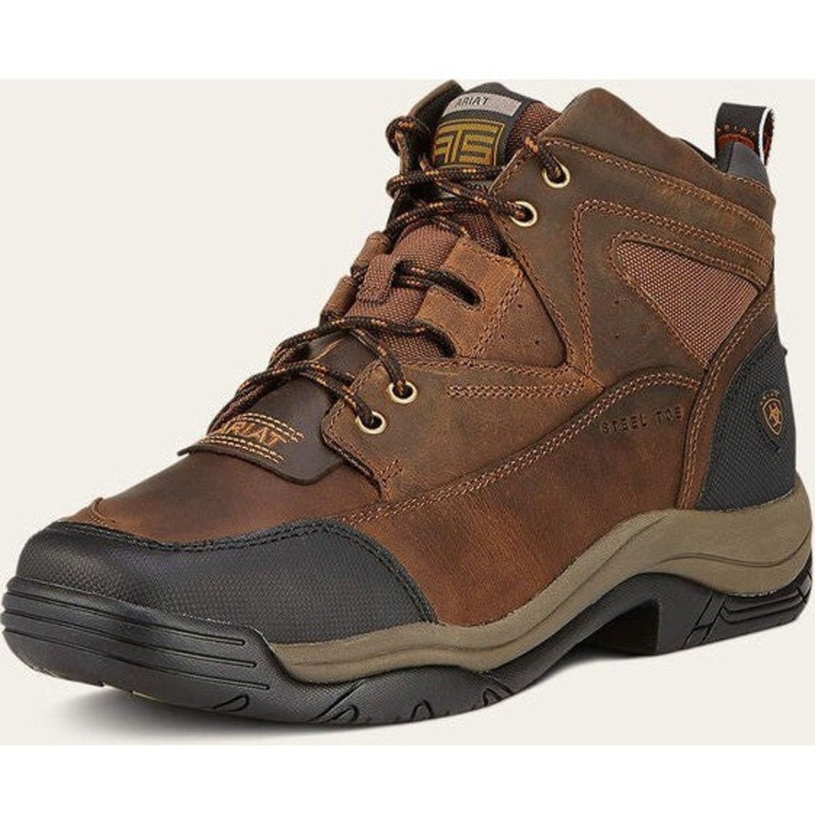 Men'S Ariat | Ariat Men'S Terrain Wide Square Toe Steel Toe Work Boot 10016379 Brown