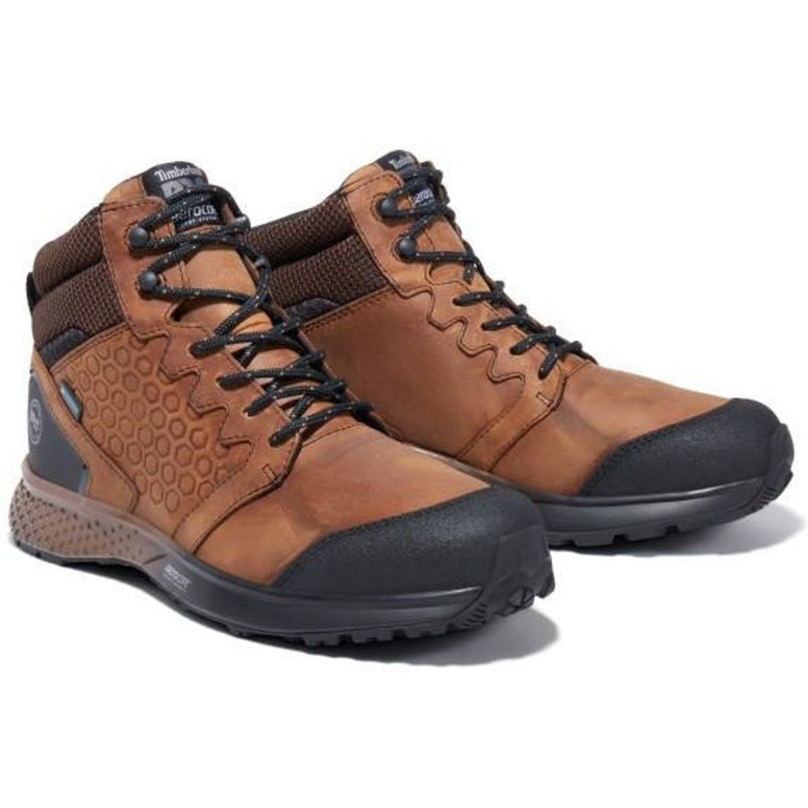 Men'S Timberland Pro | Timberland Pro Men'S Reaxion Soft Toe Wp Work Boot Tb0A27Bg214 Brown