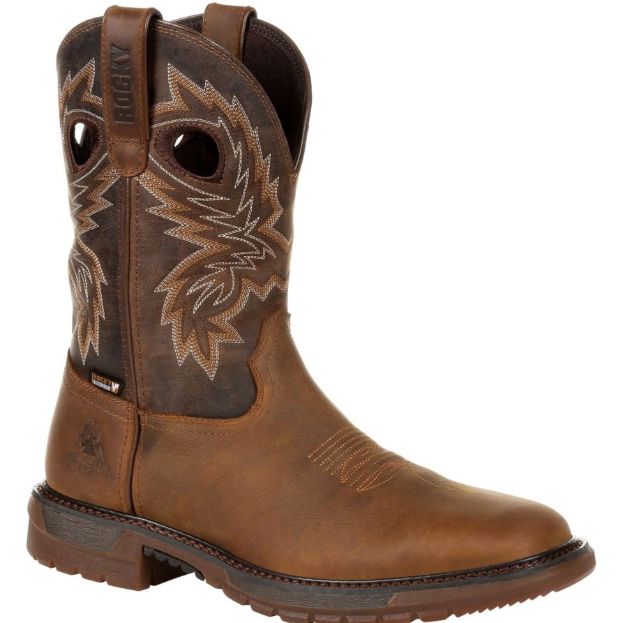 Men'S Rocky | Rocky Men'S Original Ride Flx 11" Sqr Toe Wp Western Work Boot- Rkw0336 Brown