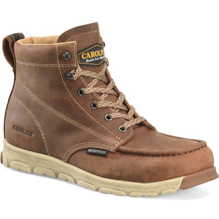 Men'S Carolina | Carolina Men'S S-117 Alum Toe Moc Toe Wp Lw Work Boot Ca5575 Brown