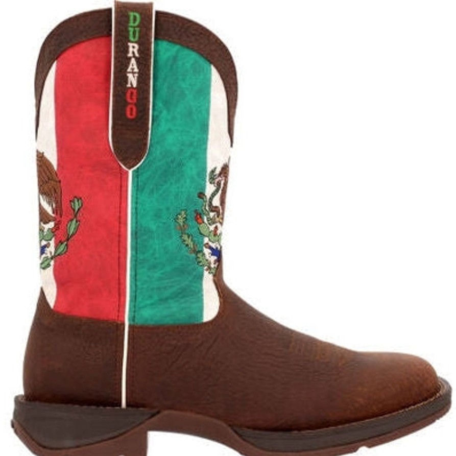 Men'S Durango | Durango Men'S Rebel By Mexico Flag 11" St Western Boot -Brown- Ddb0430 Brown Mexico Flag