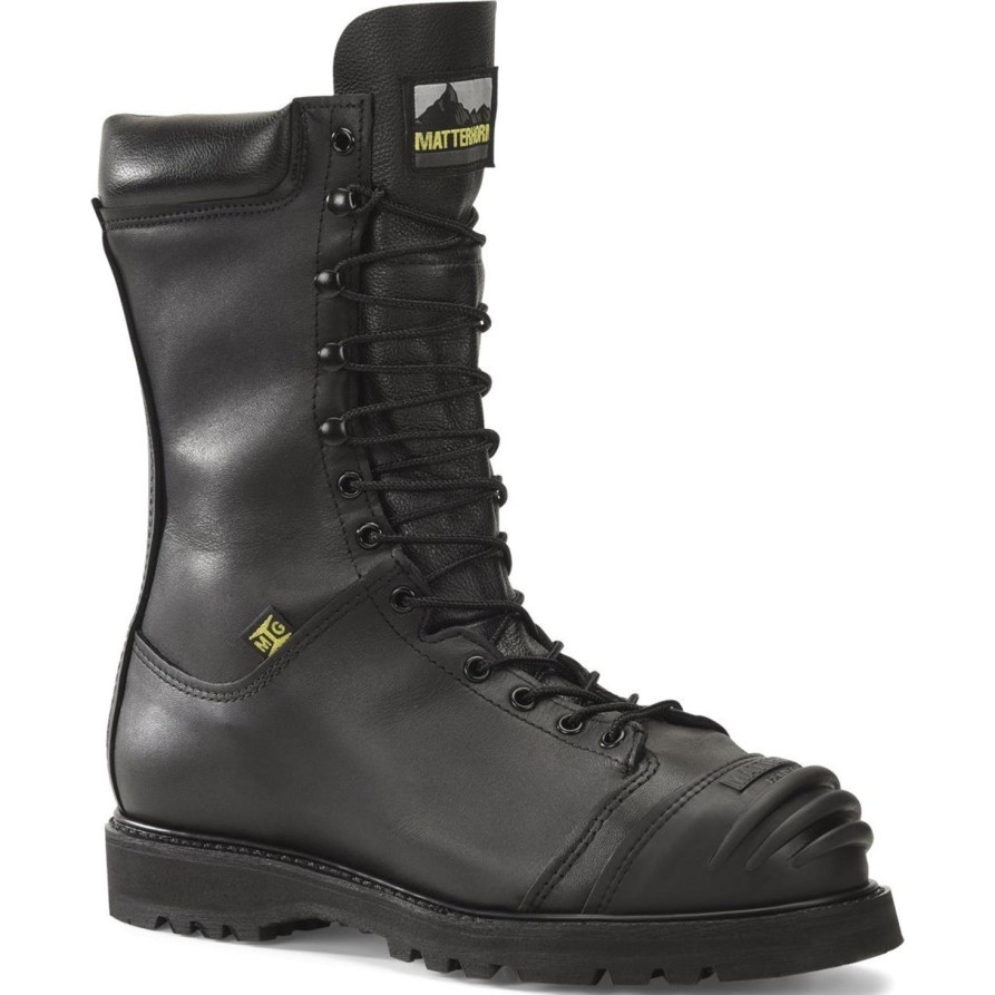 Men'S Matterhorn | Matterhorn Men'S Banksman 10" Stl Toe Wp Metguard Pr Usa Made Work Boot 12255 Black