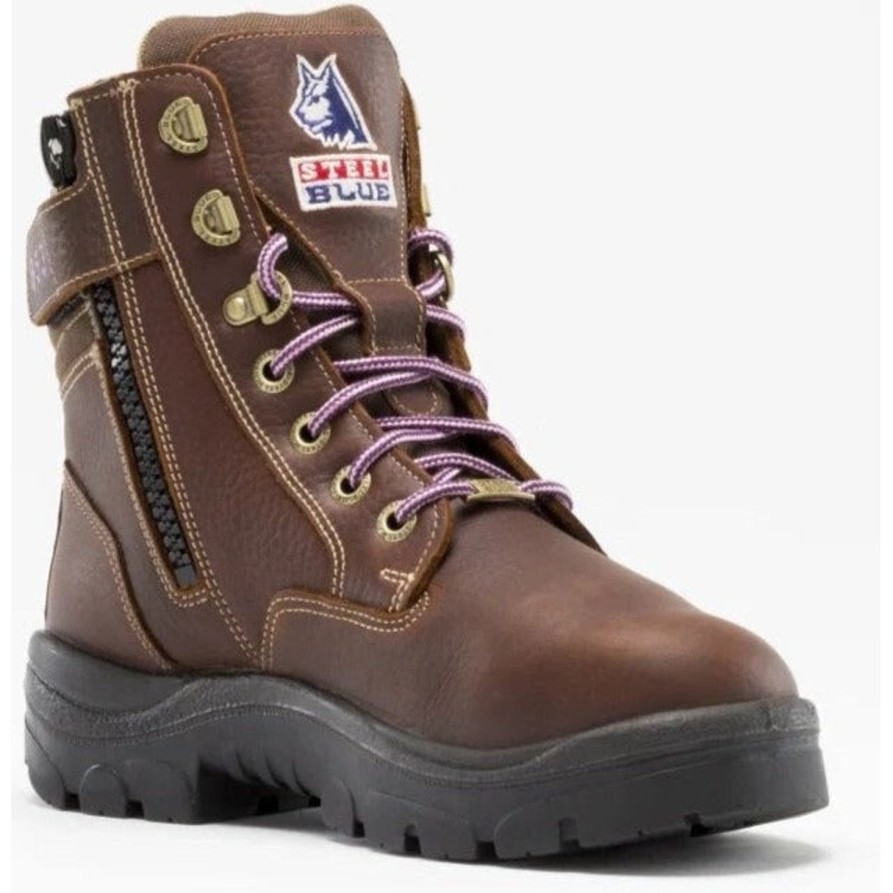 Women'S Steel Blue | Steel Blue Women'S Southern Cross Side Zip 6" Wp Steel Toe Mg Work Boot - 892853 Brown