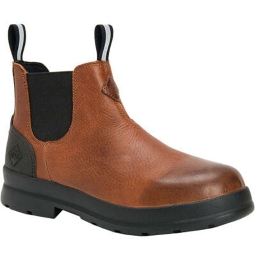 Men'S Muck | Muck Men'S Chore Farm Leather Chelsea Wp Work Boot Cclp-901 Brown