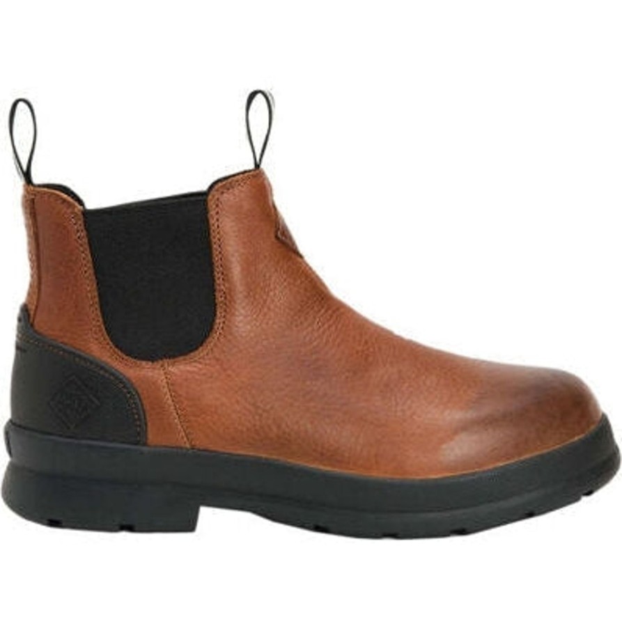 Men'S Muck | Muck Men'S Chore Farm Leather Chelsea Wp Work Boot Cclp-901 Brown