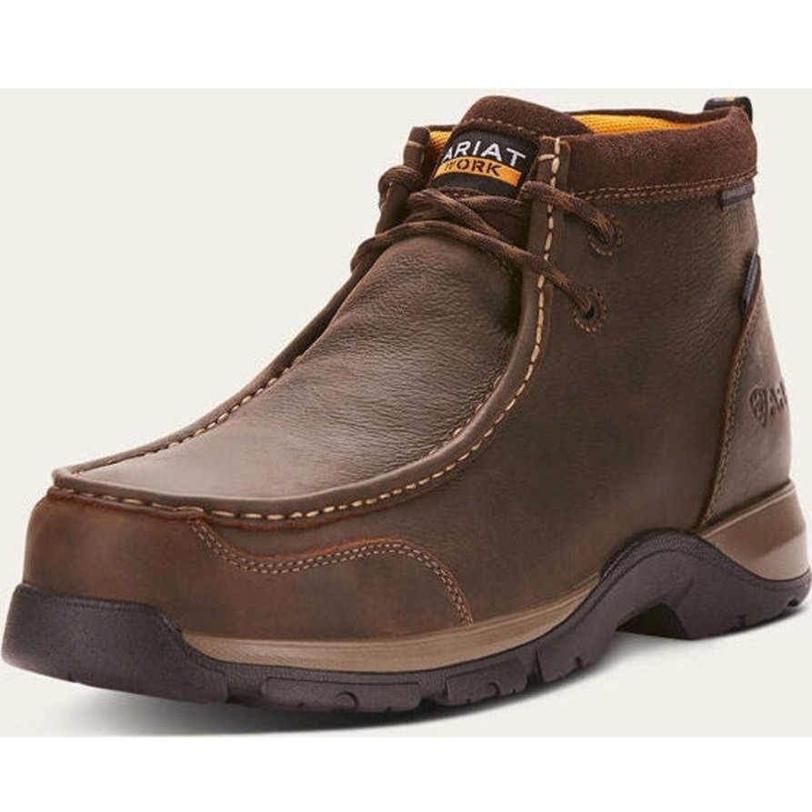 Men'S Ariat | Ariat Men'S Edge Lte Comp Toe Waterproof Work Boot - Dark 10024956 Brown