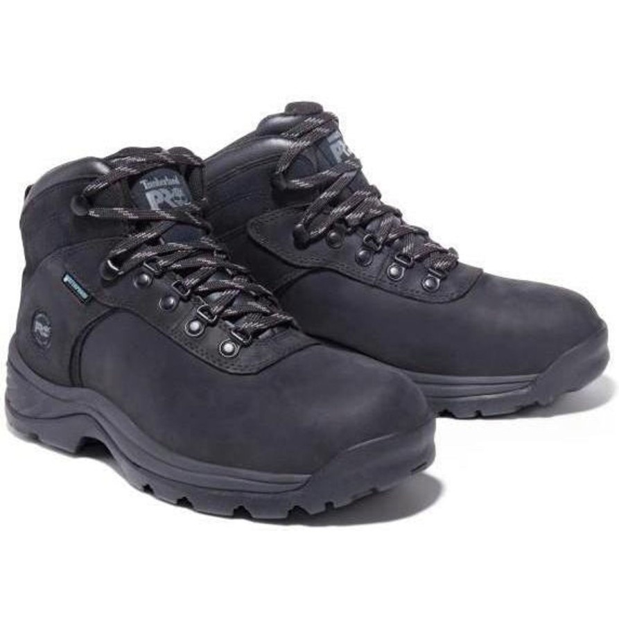 Men'S Timberland Pro | Timberland Pro Men'S Flume Steel Toe Wp Work Boot Tb0A1Zvq001 Black