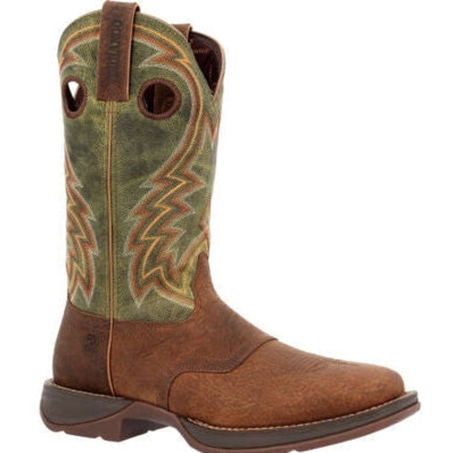 Men'S Durango | Durango Men'S Rebel12" Square Toe Western Work Boot Ddb0390 Green