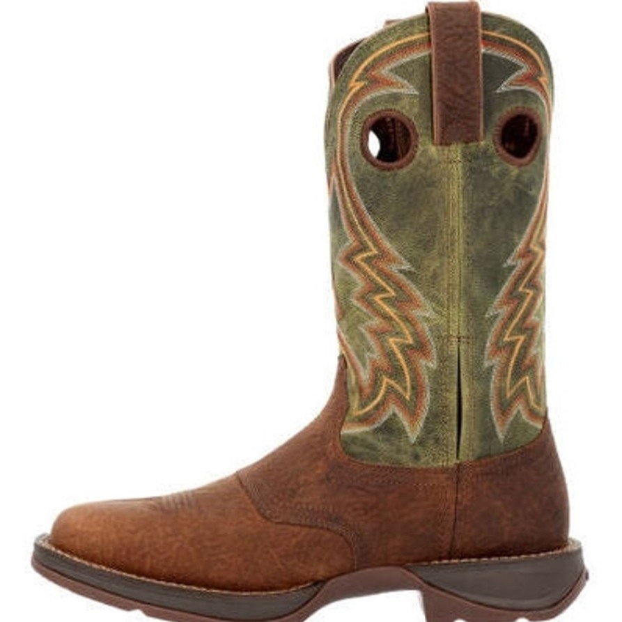 Men'S Durango | Durango Men'S Rebel12" Square Toe Western Work Boot Ddb0390 Green