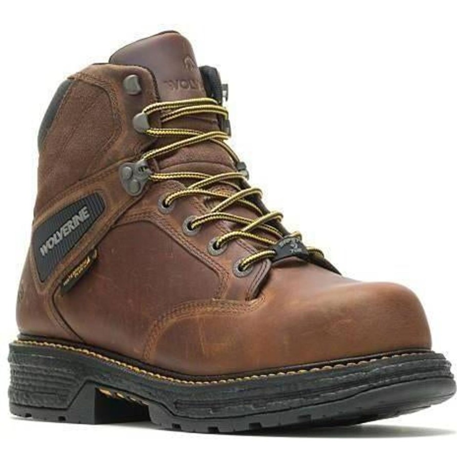 Men'S Wolverine | Wolverine Men'S Hellcat 6" Comp Toe Wp Work Boot W201175 Tobacco