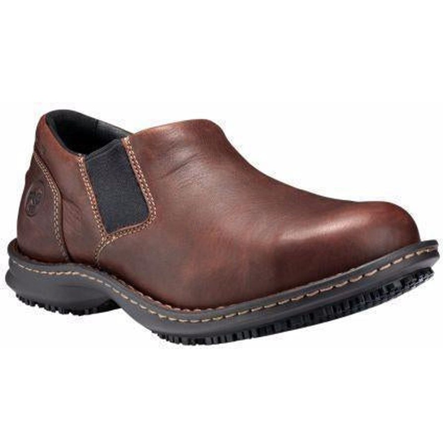 Men'S Timberland Pro | Timberland Pro Men'S Gladstone Stl Toe Slip On Work Shoe - Tb086509214 Brown