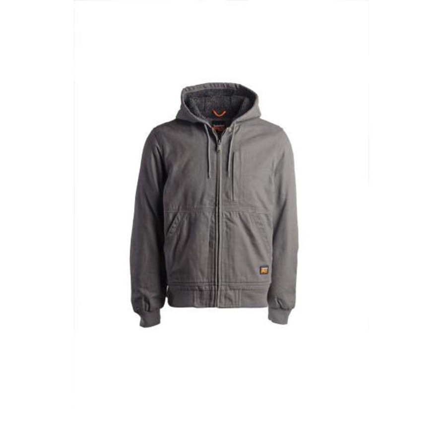 Men'S Timberland Pro | Timberland Pro Men'S Gritman Lined Canvas Hooded Jacket Tb0A1Vb4060 Pewter