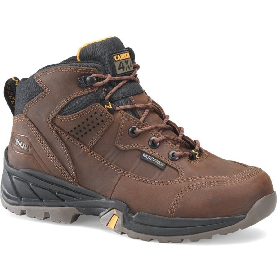 Men'S Carolina | Carolina Men'S Builder 5" Wp Slip Resist Steel Toe Hiker Work Boot Ca4501 Brown