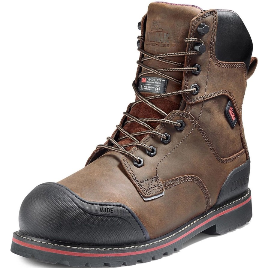 Men'S Kodiak | Kodiak Men'S Widebody Warm 8" Comp Toe Wp Work Boot 8353Db Brown